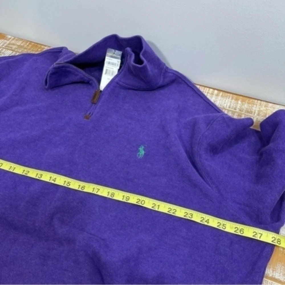 NWT POLO Ralph Lauren Purple 100% Cotton Green Pony Pullover Sweater Mens XXL - Picture 9 of 11